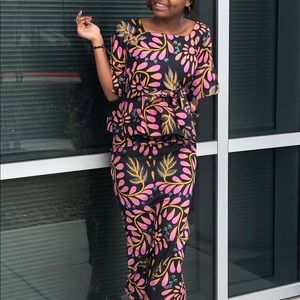 Women African print 3 set  of skirt, top& headwrap